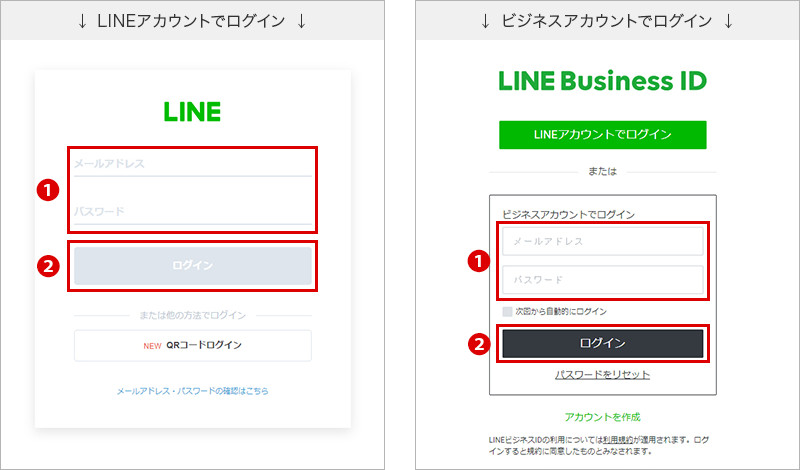 LINE公式アカウントログイン方法