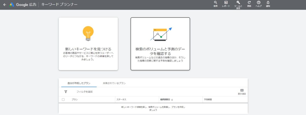 1.Google キーワード プランナー